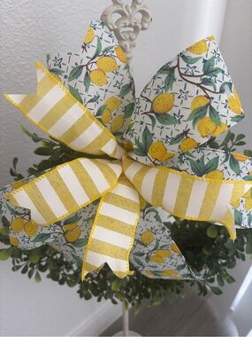 Primitive Rustic Farmhouse Lemons 🍋 Bow Multi-seasonal DIY Custom Bow Final Sal
